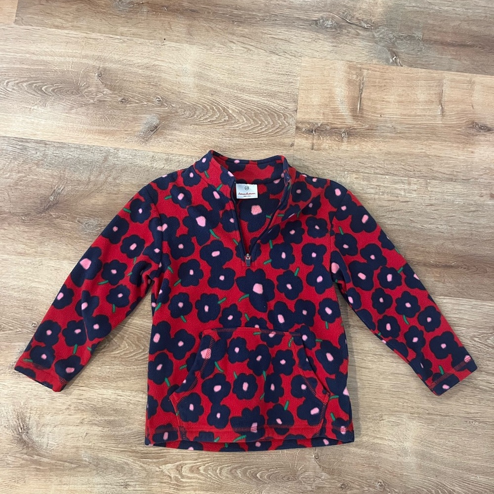 Hanna Andersson Red Floral Fleece Pullover